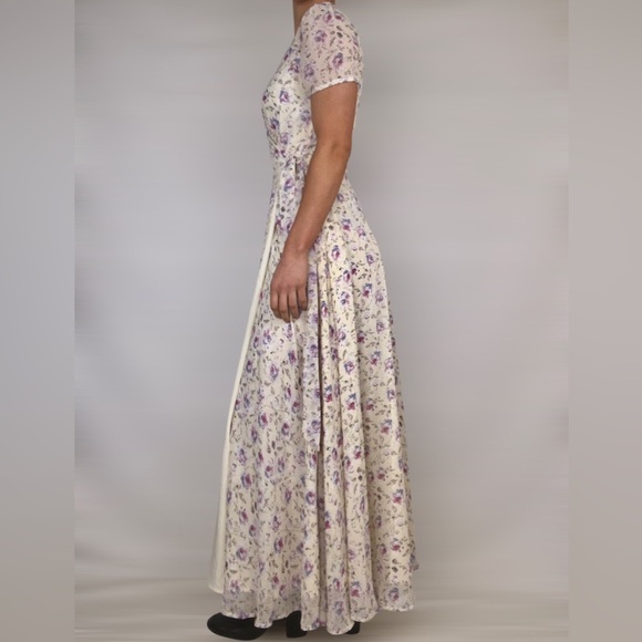 NWT JessaKae Floral Wrap Short Sleeve Maxi Dress Size XS - Picture 4 of 11